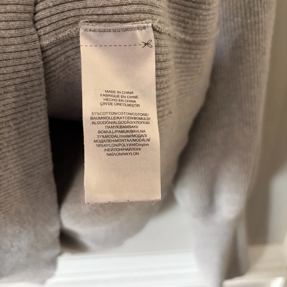 Lauren Ralph Lauren Ribbed Gray Puff Balloon Sleeve Turtleneck Sweater Size 1X - Picture 7 of 9